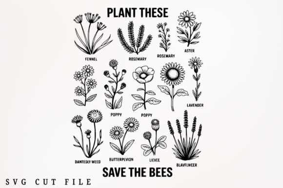 Plant These Save the Bees SVG Cut File D: A Designer's Stitch Test